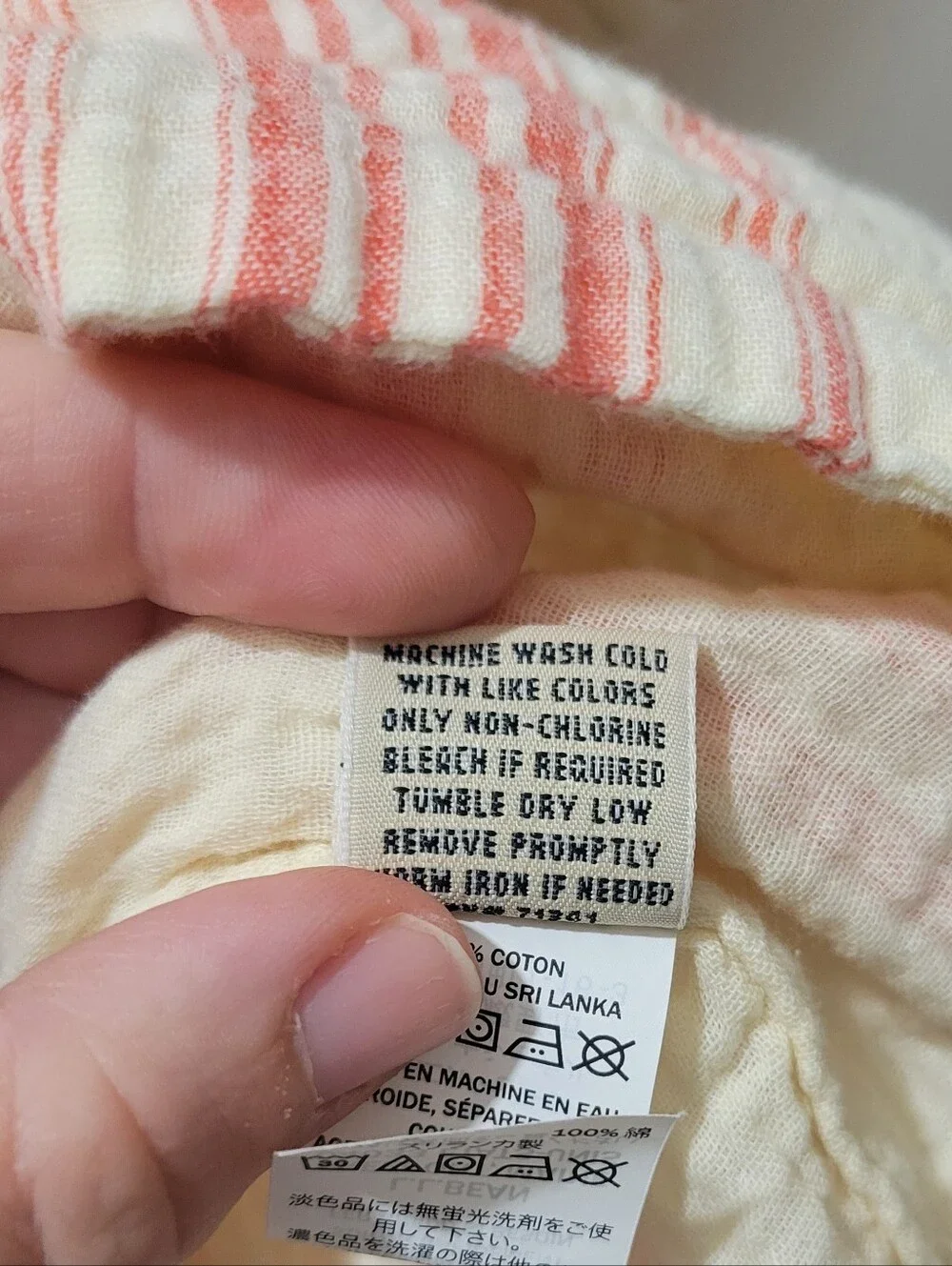 L.L. Bean Linen Popover Top M